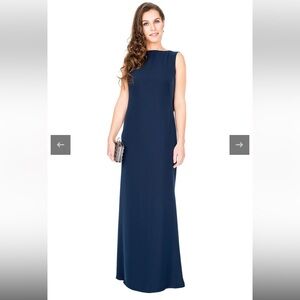 Tadashi Shoji Blue Sleeveless Sheath Maxi Dress
